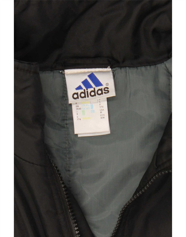 Jachetă căptușită cu glugă grafică Adidas pentru bărbați UK 38/40 Poliester mediu negru