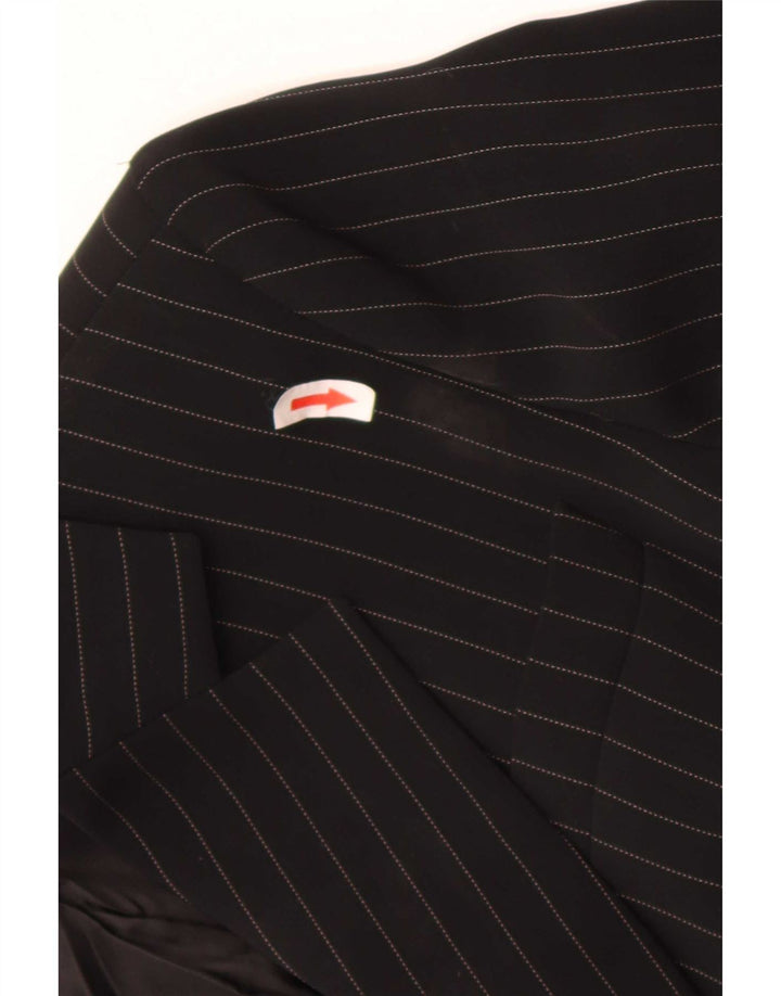 Jachetă Blazer pentru femei Emporio Armani cu 1 nasture Marea Britanie 8, neagră, cu dungi mici