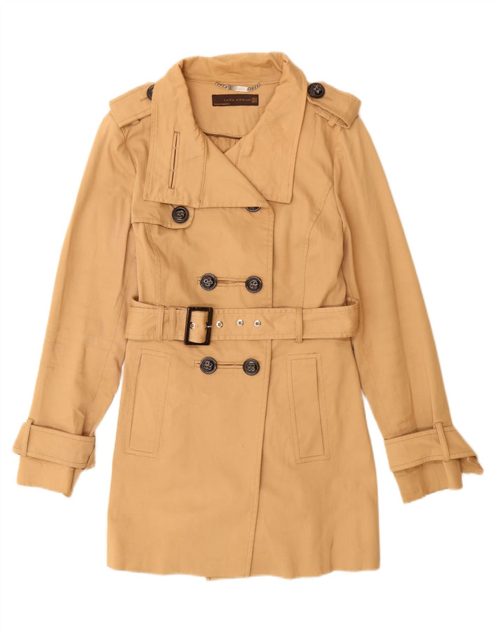 Trench pentru femei Zara UK 12 Bumbac Bej Mediu