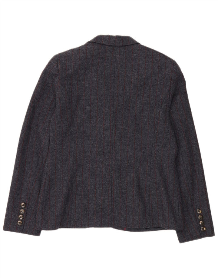 Crew Clothing Jachetă cu 2 nasturi pentru femei UK 14 Lână mare, gri cu dungi