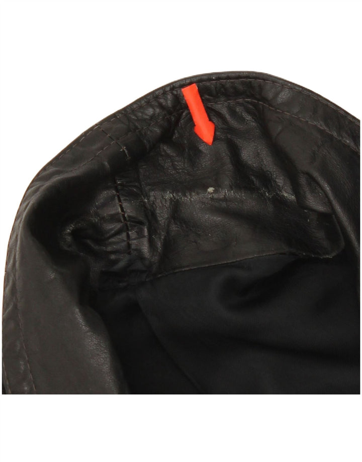 Jachetă de piele vintage pentru femei UK 18 XL din piele neagră