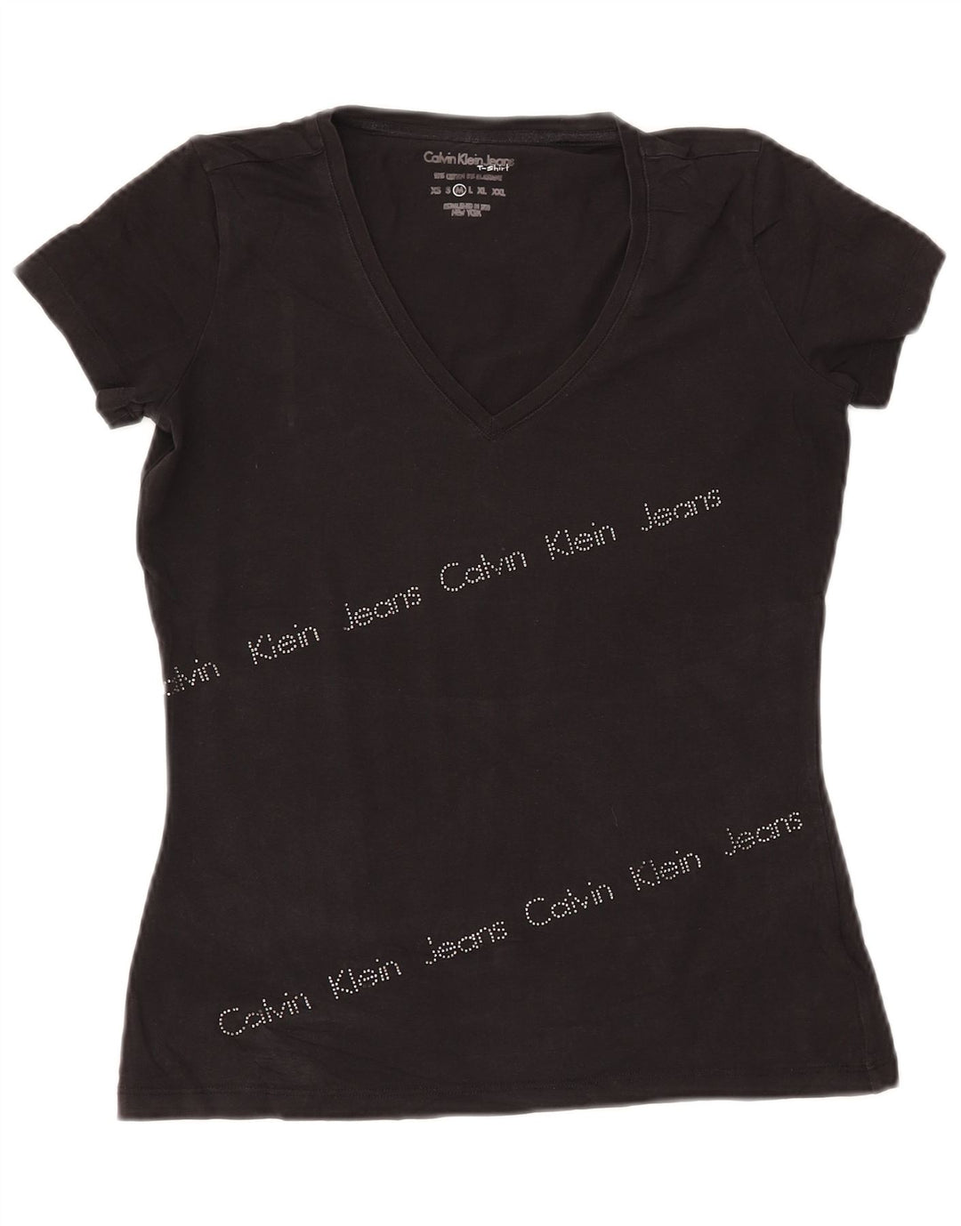 CALVIN KLEIN JEANS Tricou cu grafic pentru femei Top UK 12 Medium Black