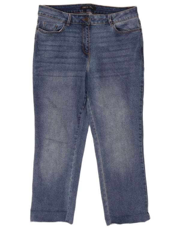Blugi tăiați pentru femei M&Co UK 14 Large W34 L25 Blue Bumbac