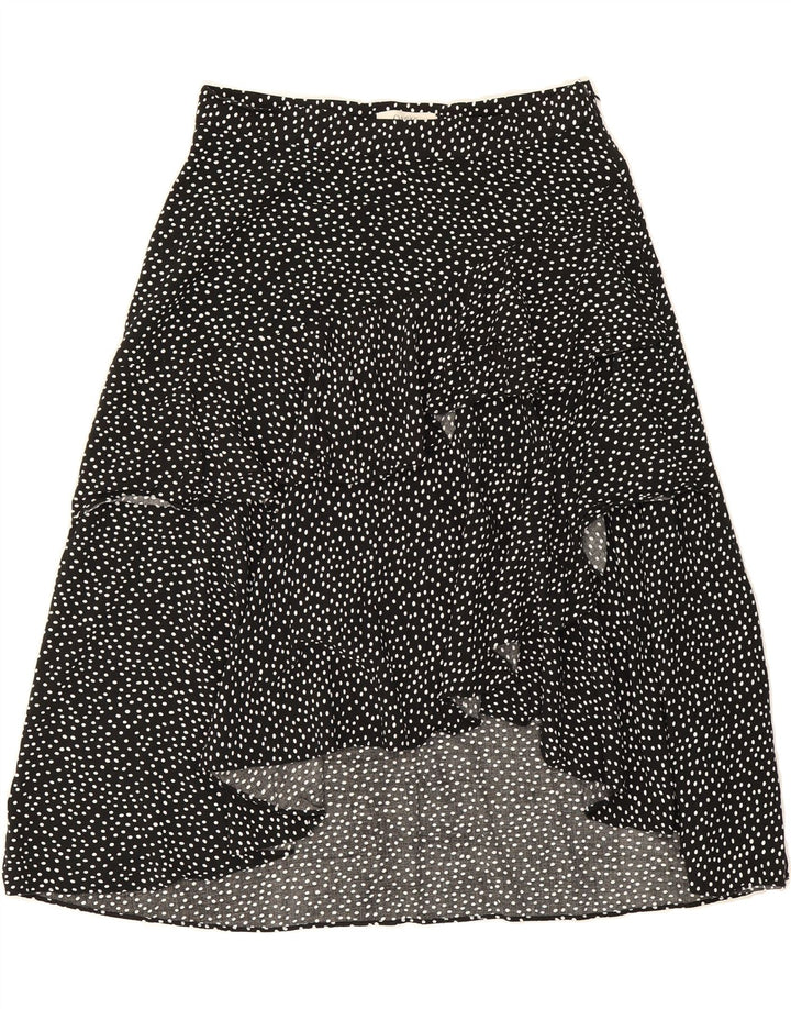 OASIS Womens Ruffle Skirt UK 12 Medium W28  Black Polka Dot Viscose Vintage Oasis and Second-Hand Oasis from Messina Hembry 