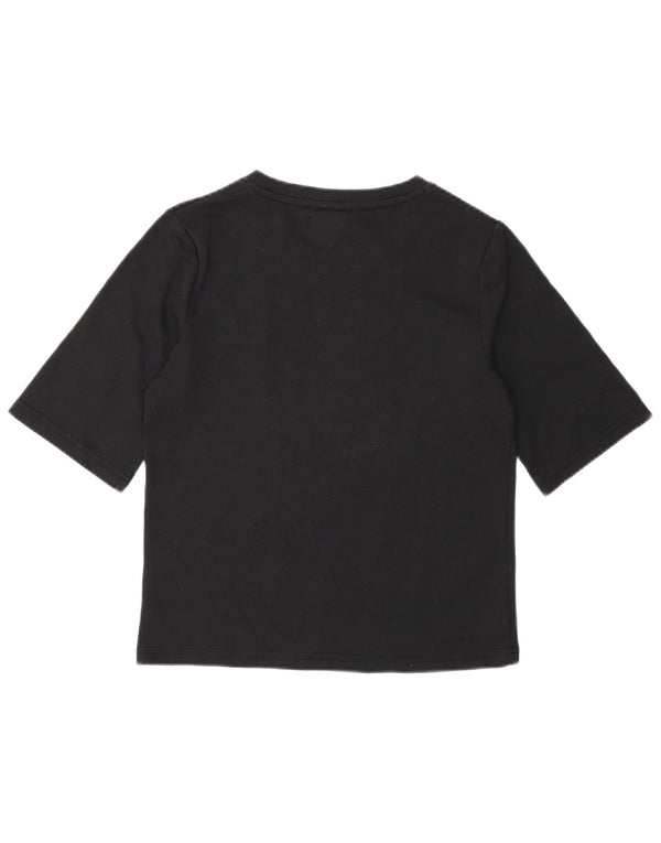 U.S. Polo Assn. Tricou Crop pentru femei UK 6 XS Bumbac negru