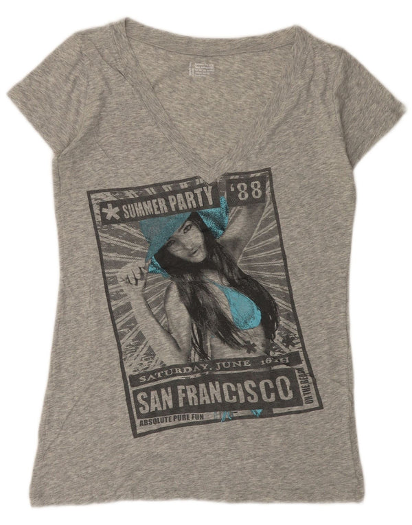 Tricou grafic pentru femei BENETTON Top UK 12 Medium Gri Pete