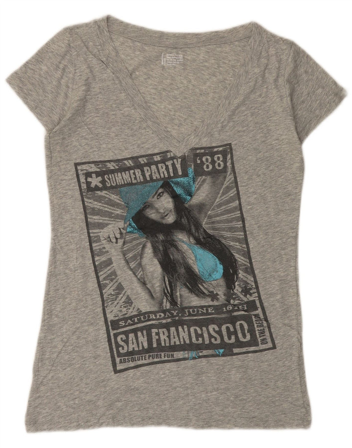 Tricou grafic pentru femei BENETTON Top UK 12 Medium Gri Pete