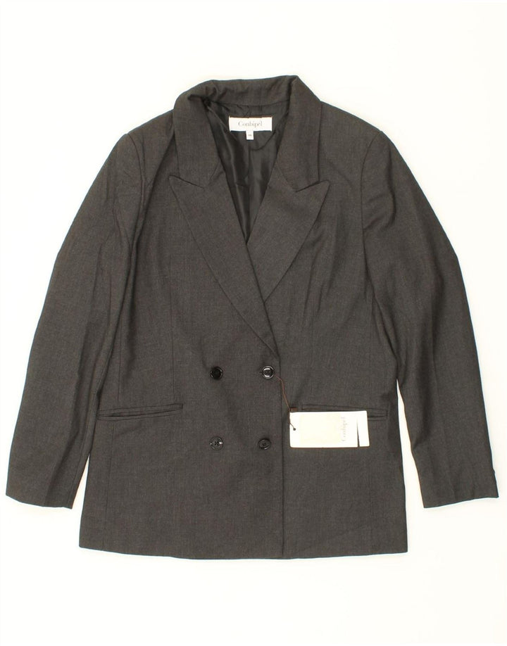 CONBIPEL Womens Double Breasted Blazer Jacket IT 44 Medium Grey Polyester Vintage Conbipel and Second-Hand Conbipel from Messina Hembry 