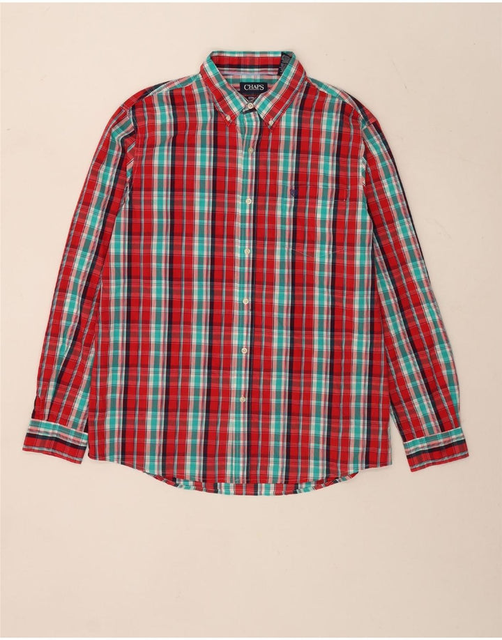 Cămașă pentru bărbați Chaps Stretch Regular Fit XL, bumbac carouri roșu