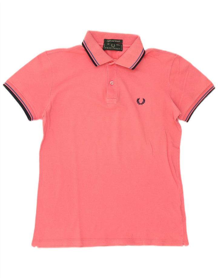 Cămașă polo pentru bărbați Fred Perry, ușor și elastic, din bumbac roz mic