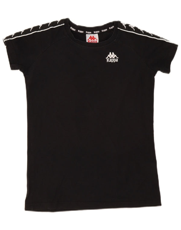 Tricou grafic Kappa pentru femei Top UK 10 Small Black Bumbac