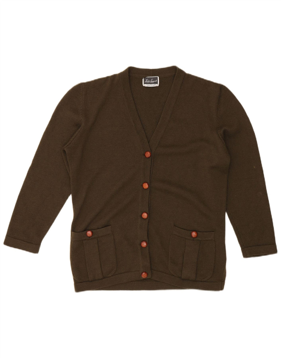 LUISA SPAGNOLI Pulover cardigan pentru femei UK 18 XL Kaki Lână