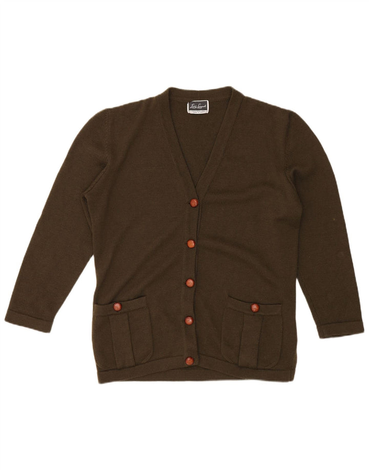 LUISA SPAGNOLI Pulover cardigan pentru femei UK 18 XL Kaki Lână