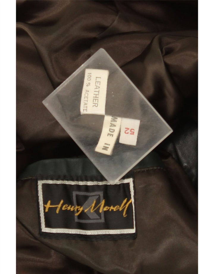 Jachetă de piele pentru bărbați Henry Morell, mânecă 3/4, IT 52 XL, piele neagră