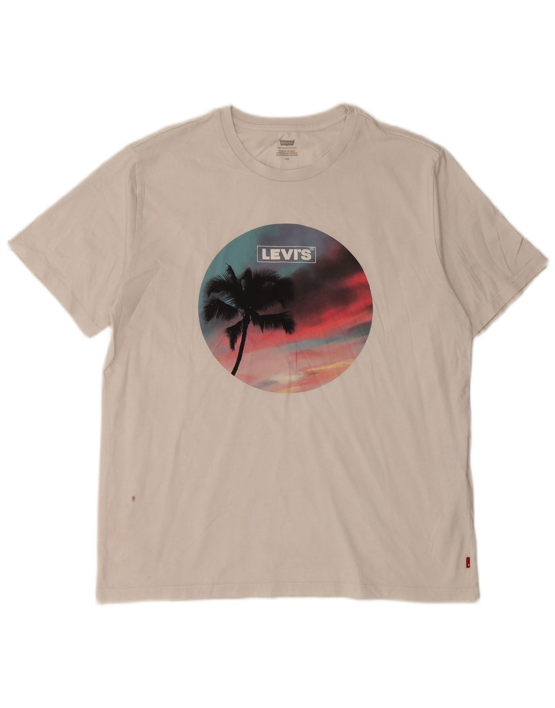 Tricou grafic pentru bărbați LEVI'S Top mare din bumbac alb