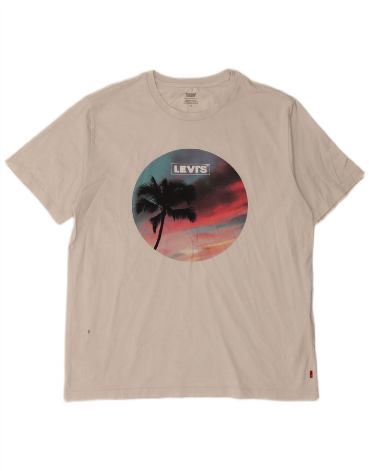 Tricou grafic pentru bărbați LEVI'S Top mare din bumbac alb