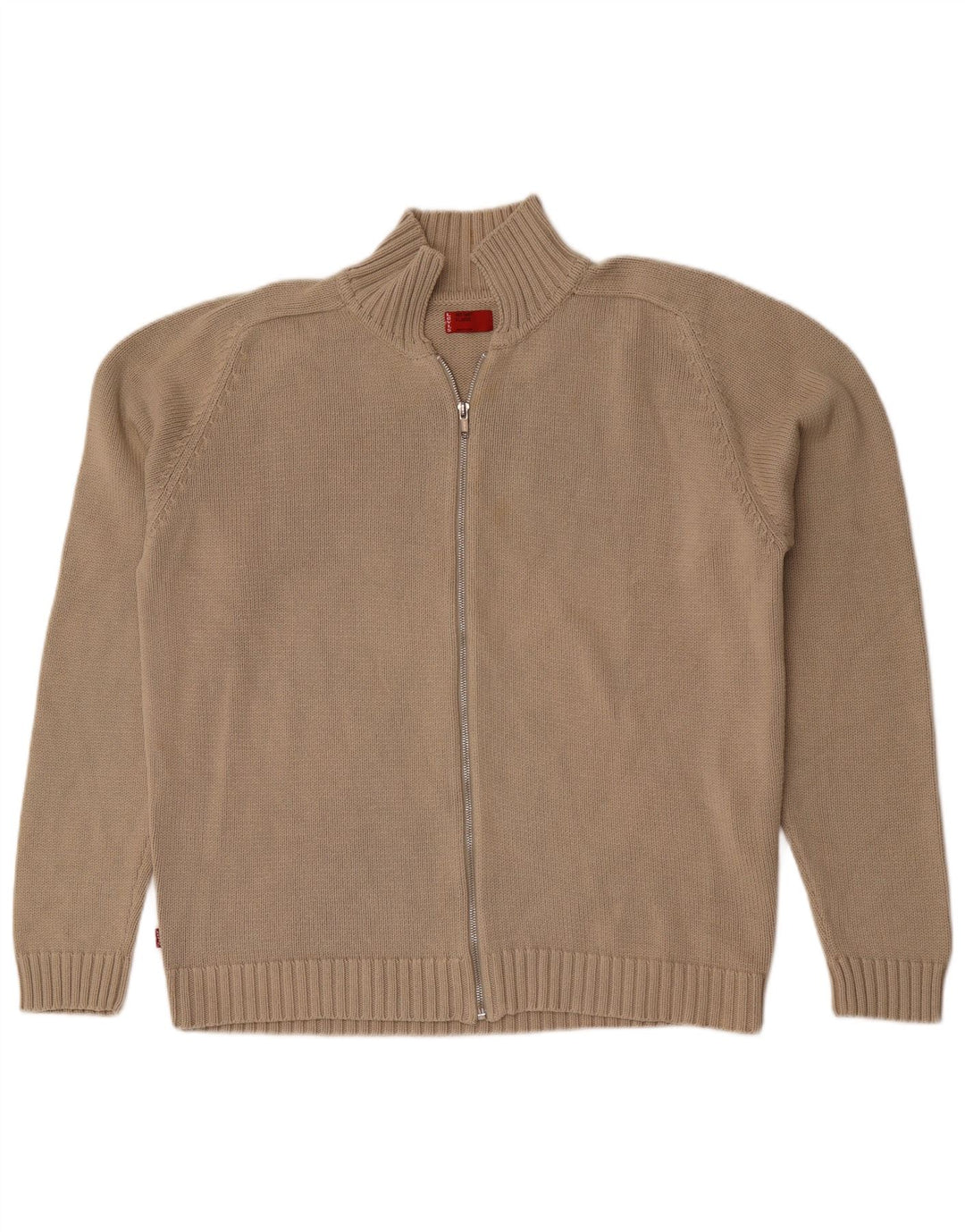 Pulover cardigan cu fermoar complet Levi's, bumbac XL, bej