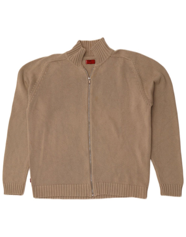 Pulover cardigan cu fermoar complet Levi's, bumbac XL, bej