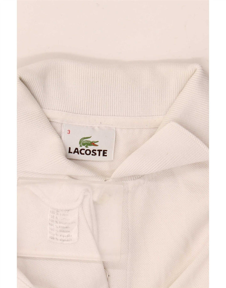 Tricou polo Lacoste pentru bărbați, mărimea 3, bumbac alb mic