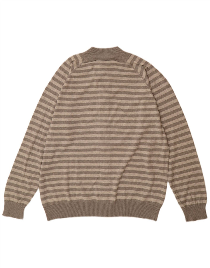 Pulover cardigan pentru bărbați Lacoste Mărimea 7 2XL bumbac cu dungi gri