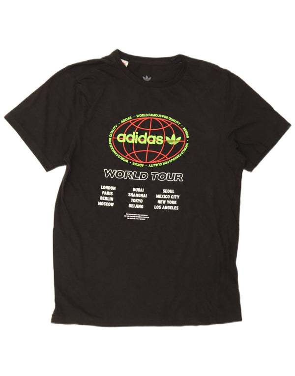 Tricou grafic Adidas pentru băieți Top 15-16 ani bumbac negru