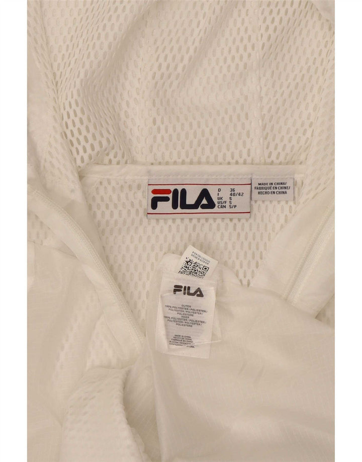 Jachetă de top cu glugă cu glugă Fila pentru femei UK 10 Poliester alb mic