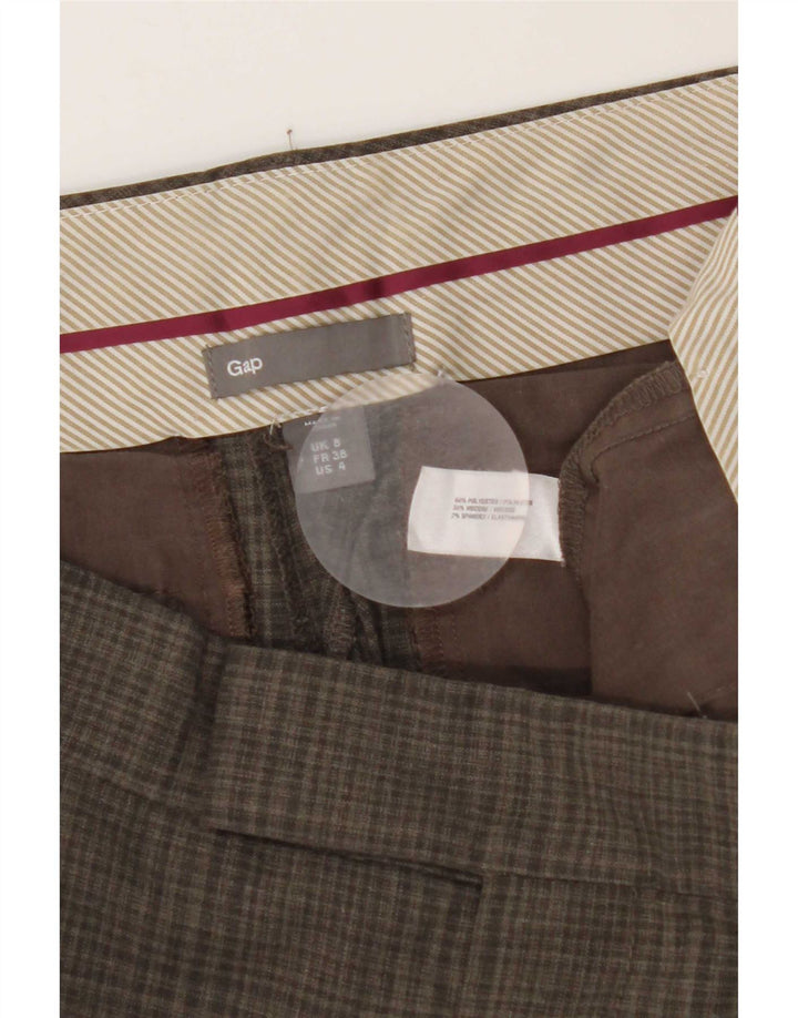 Gap Pantaloni drepti pentru femei UK 8 Mici L30 L27 Poliester cu carouri gri