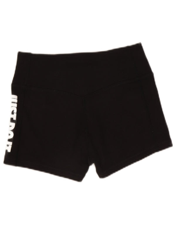 Pantaloni scurți sport Nike Dri Fit Graphic pentru femei UK 10, bumbac negru mic