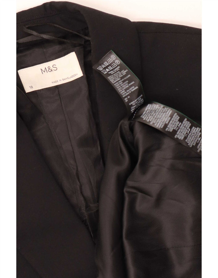 Jachetă pentru femei Marks & Spencer cu 1 nasture, UK 12 Poliester mediu negru