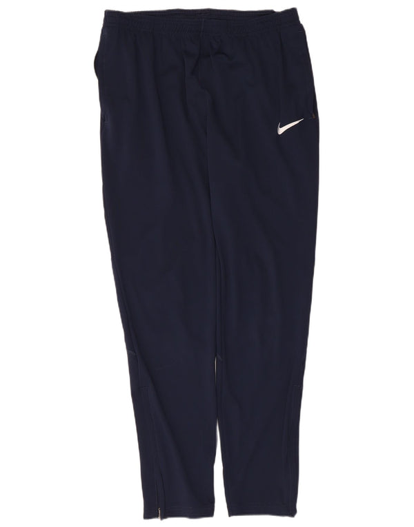 Nike Mens Dri Fit Tracksuit Trousers Large  Navy Blue Polyester