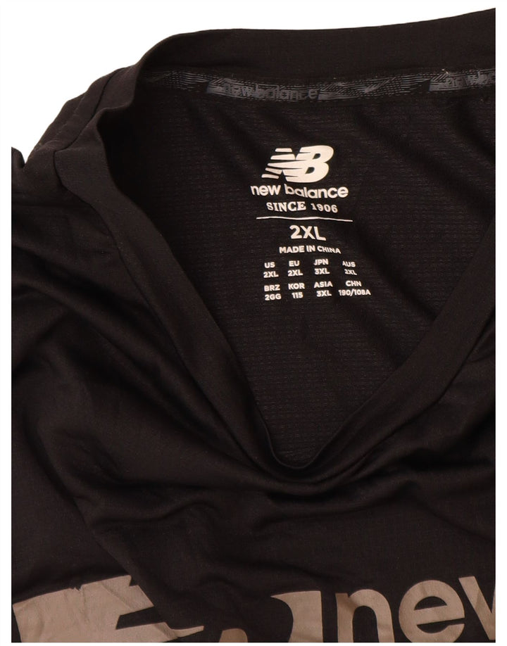 Tricou grafic pentru bărbați New Balance Top 2XL poliester negru