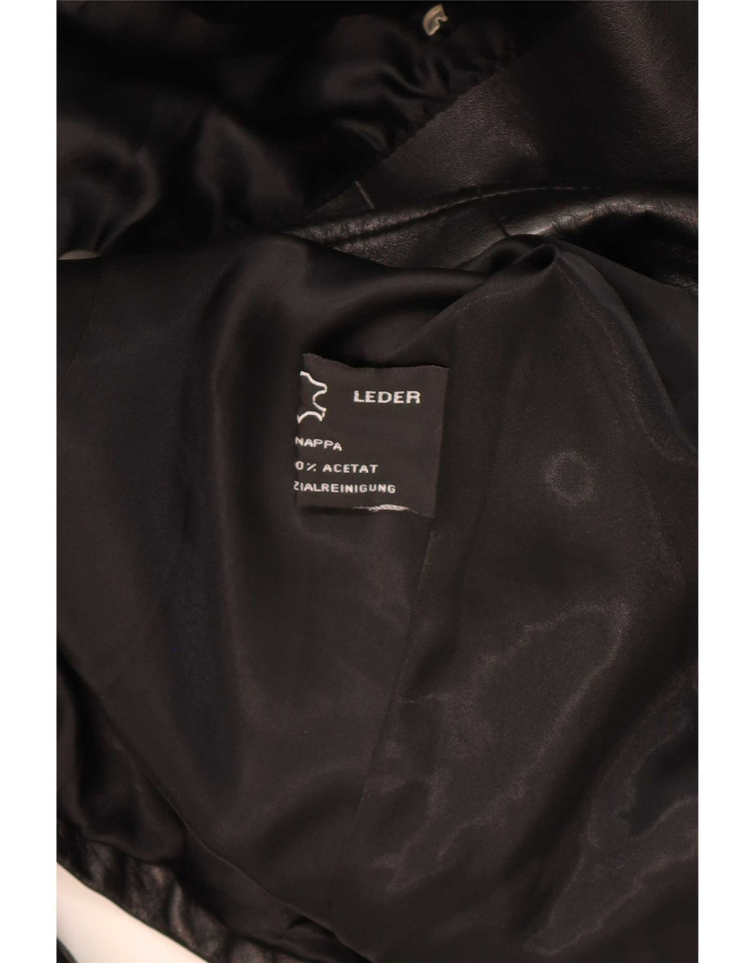 Palton din piele vintage pentru femei UK 10 mic negru