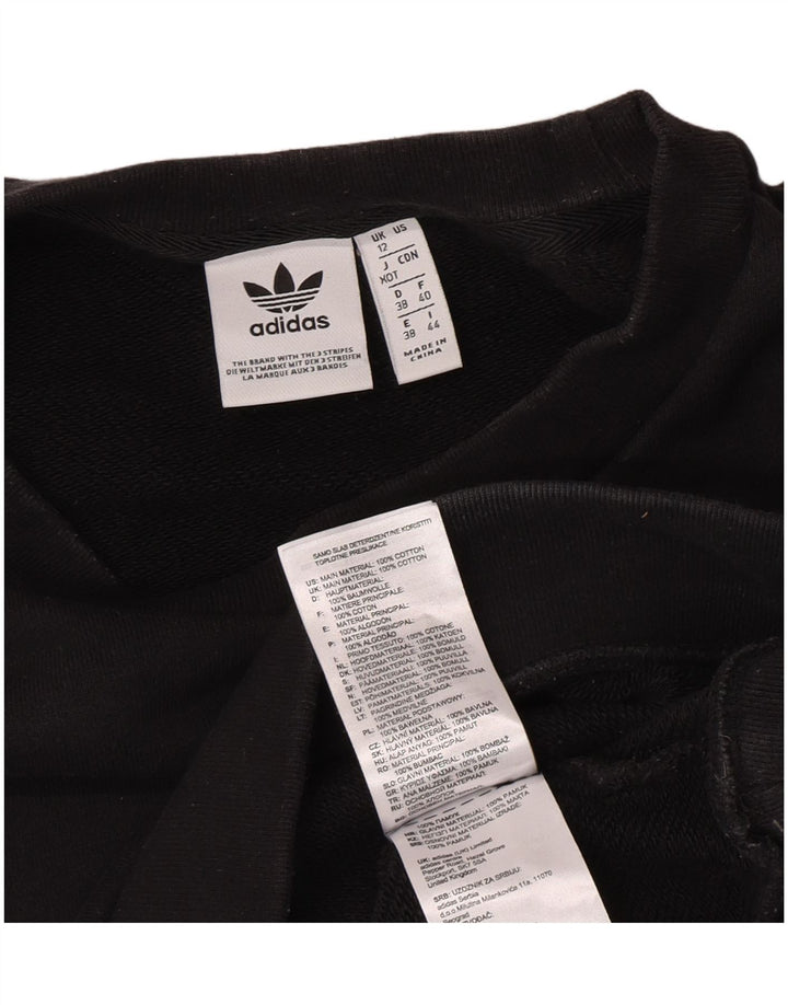 Pulover adidas pentru femei grafic supradimensionat UK 12 bumbac mediu negru