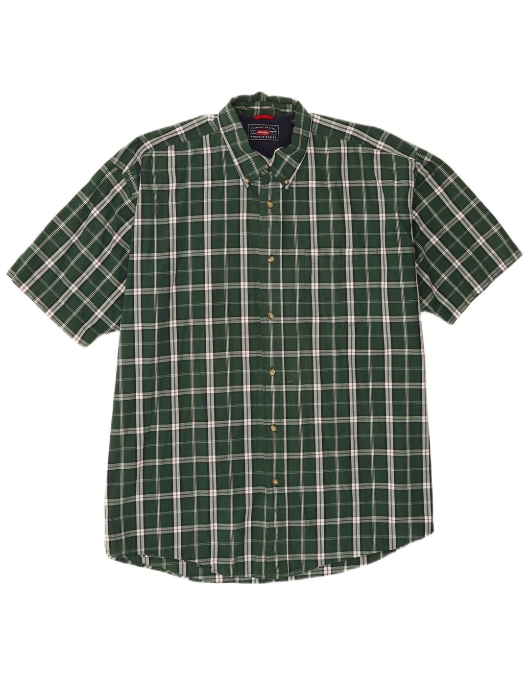 Cămașă pentru bărbați Wrangler cu mânecă scurtă XL, bumbac verde check