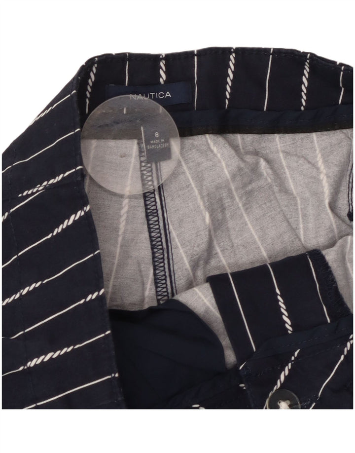 Pantaloni scurti chino pentru femei NAUTICA US 8 Medium W32 Bumbac cu dungi bleumarin