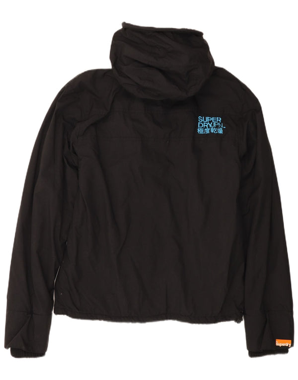 SUPERDRY jachetă de vânt cu glugă pentru femei UK 16 mare, negru, nailon