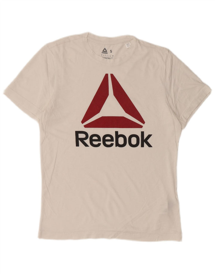 Tricou grafic REEBOK pentru bărbați Top mic, alb, bumbac