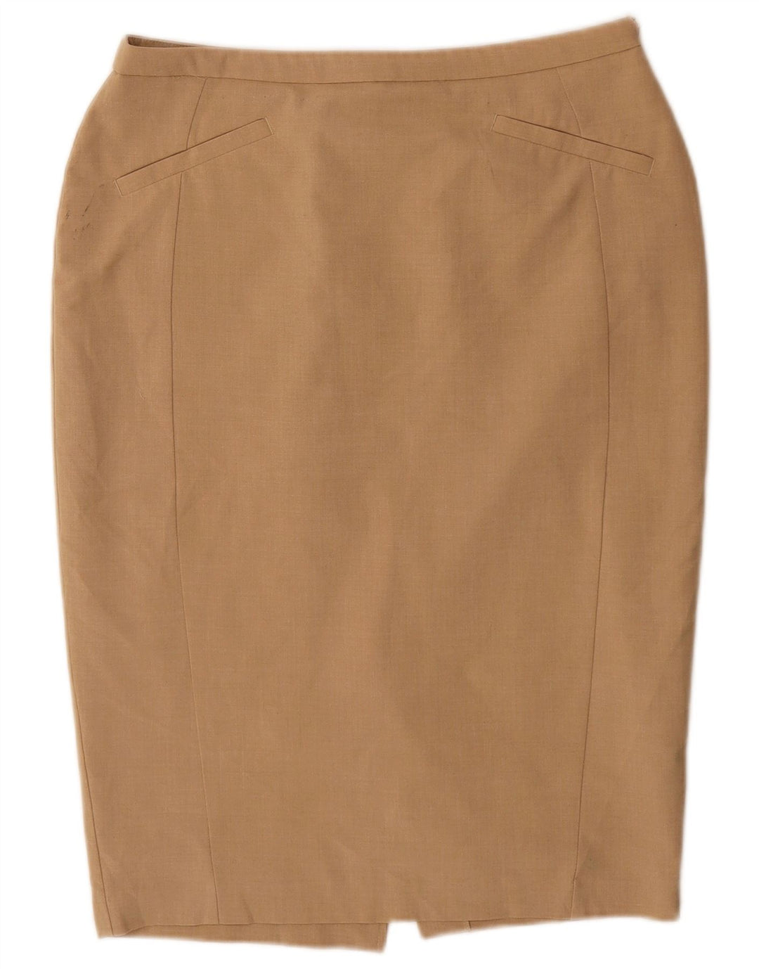 Fusta creion pentru femei Marks & Spencer UK 14 mare W32 poliester bej
