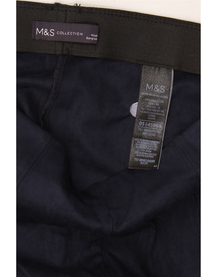 MARKS & SPENCER Womens Leggings UK 10 Small Navy Blue Polyester Vintage Marks & Spencer and Second-Hand Marks & Spencer from Messina Hembry 