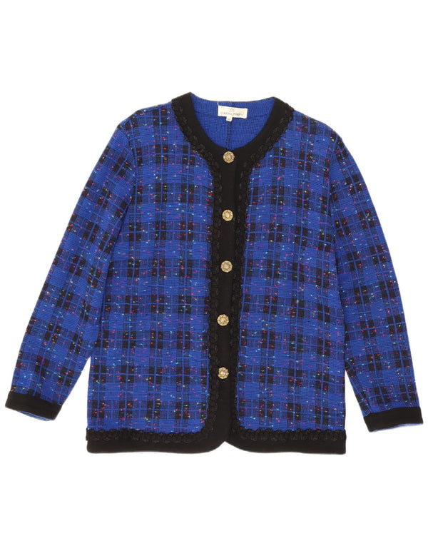 Carolina Pedrjoni Pulover Cardigan Femei IT 50 XL Blue Check Acrylic