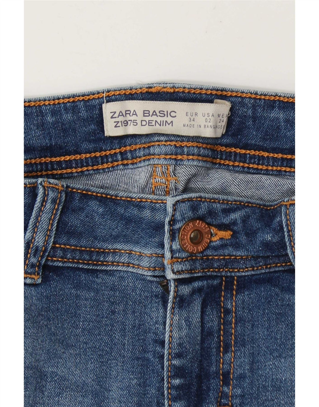 Blugi slim pentru femei Zara EU 34 2XS W24 L23 Albastru