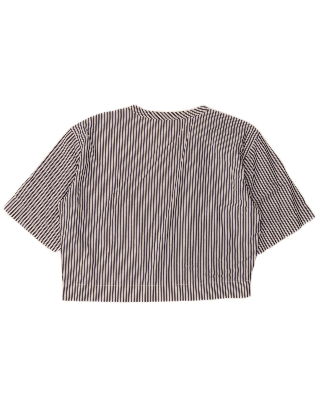 VINTAGE Bluză Crop Top pentru femei UK 14, mare, bleumarin, cu dungi