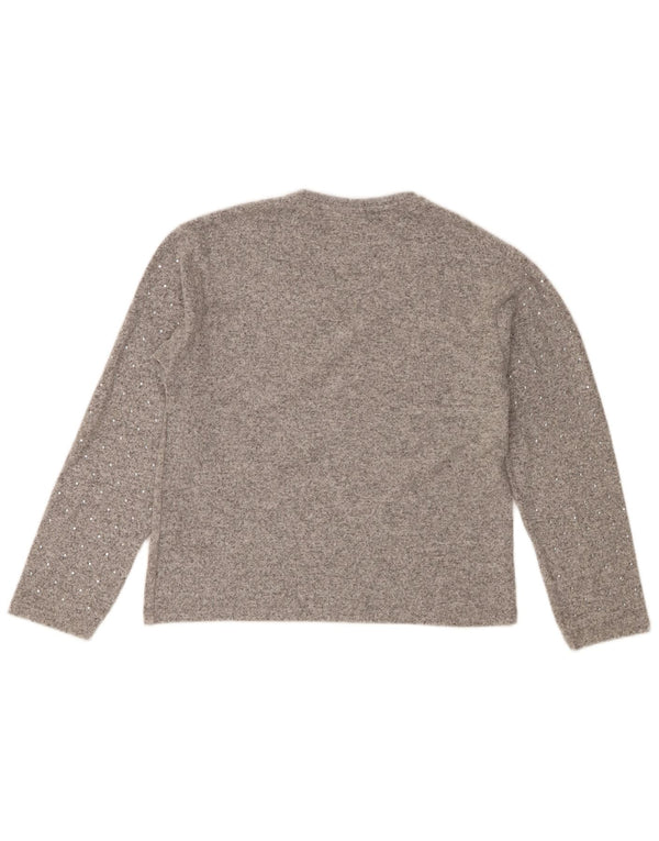 Pulover pentru fete Zara, cu decolteu, 11-12 ani, poliester gri