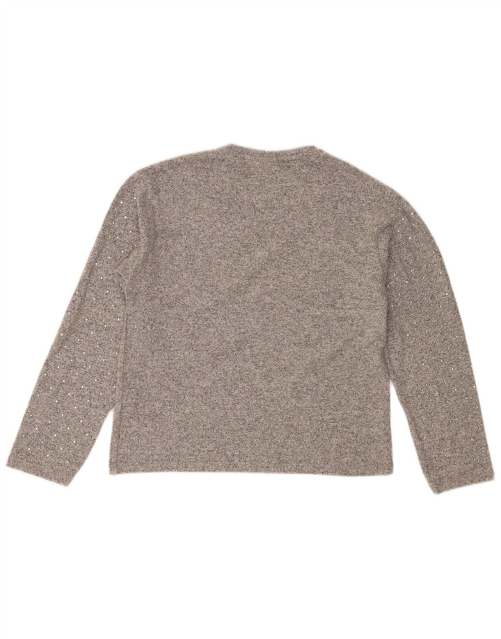 Pulover pentru fete Zara, cu decolteu, 11-12 ani, poliester gri