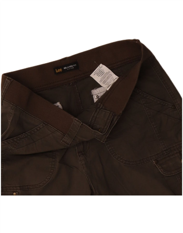 Pantaloni scurti cargo LEE pentru femei cu talie medie, cu talie relaxată, US 6, mediu W30, bumbac kaki