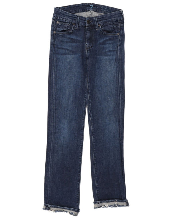 7 For All Mankind Blugi drepti pentru femei L25 L28 Bumbac bleumarin