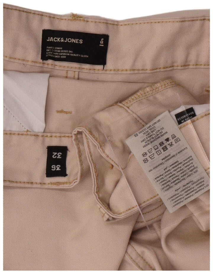 Pantaloni cropped cargo pentru bărbați JACK & JONES L36 L23 poliester bej