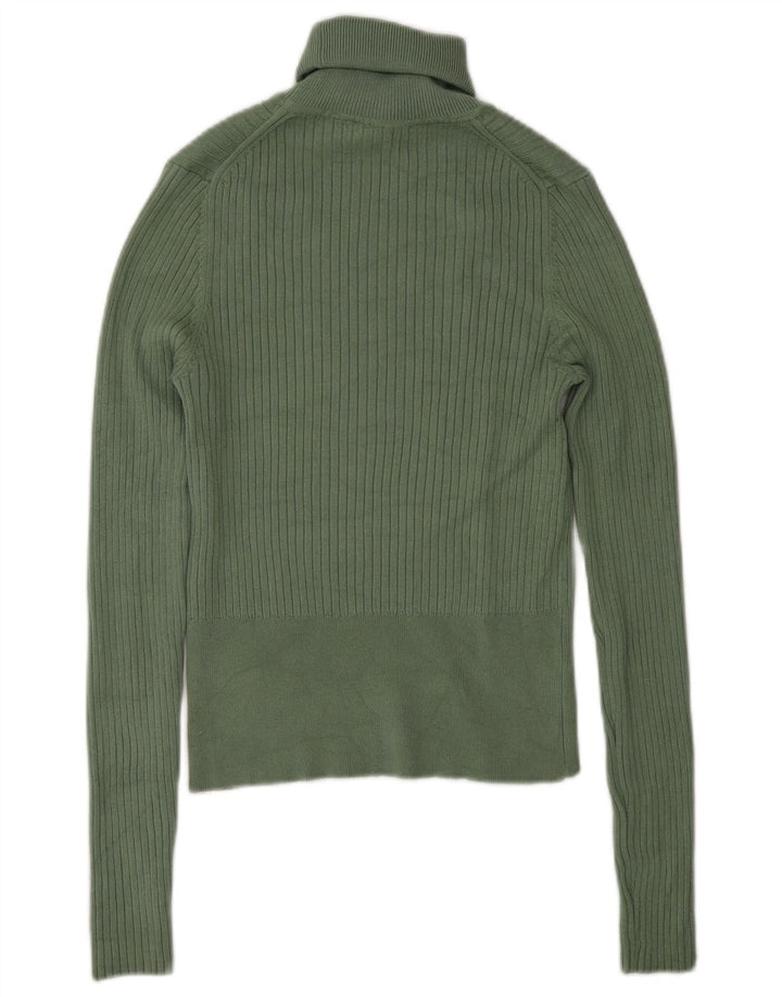 Pulover cu gât rulat Zara pentru femei UK 12 Viscoză verde medie