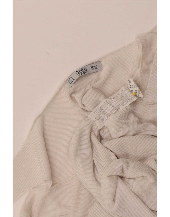 Top cu vestă pentru femei Zara UK 14, mare, alb, poliester