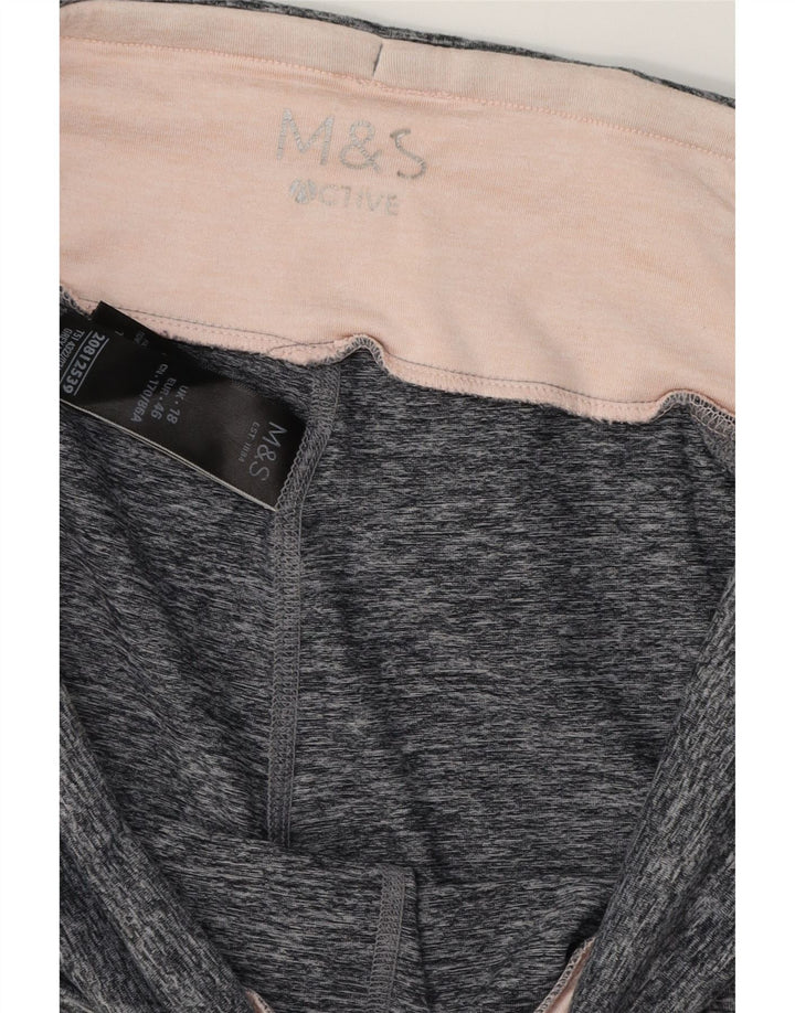 MARKS & SPENCER Leggings pentru femei UK 18 XL Gri Poliester color bloc
